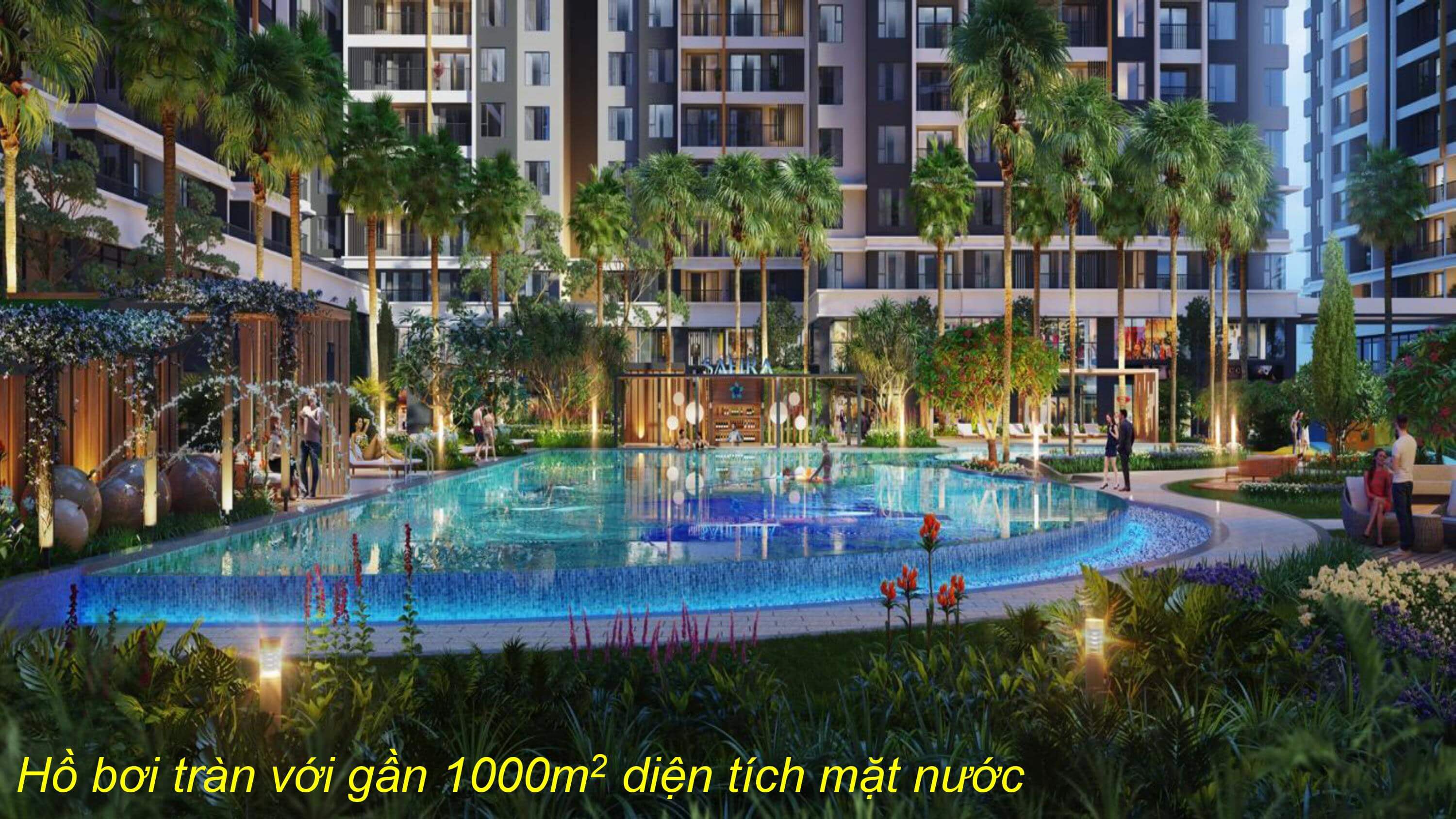 Hồ bơi cao cấp rộng 1000m2 mặt nước tại Safira Khang Điền Quận 9 Hồ bơi cao cấp rộng 1000m2 mặt nước tại Safira Khang Điền Quận 9