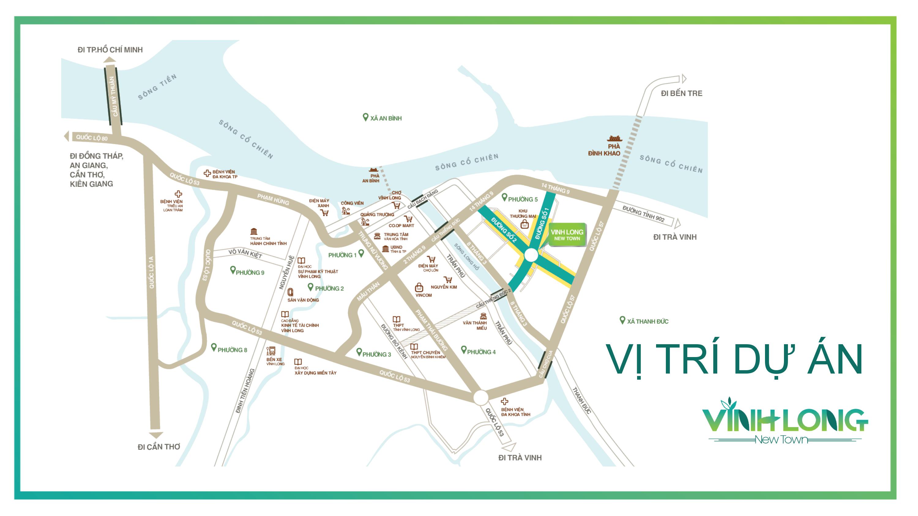 Newtown Vĩnh Long có vị trí cực kỳ đẹp