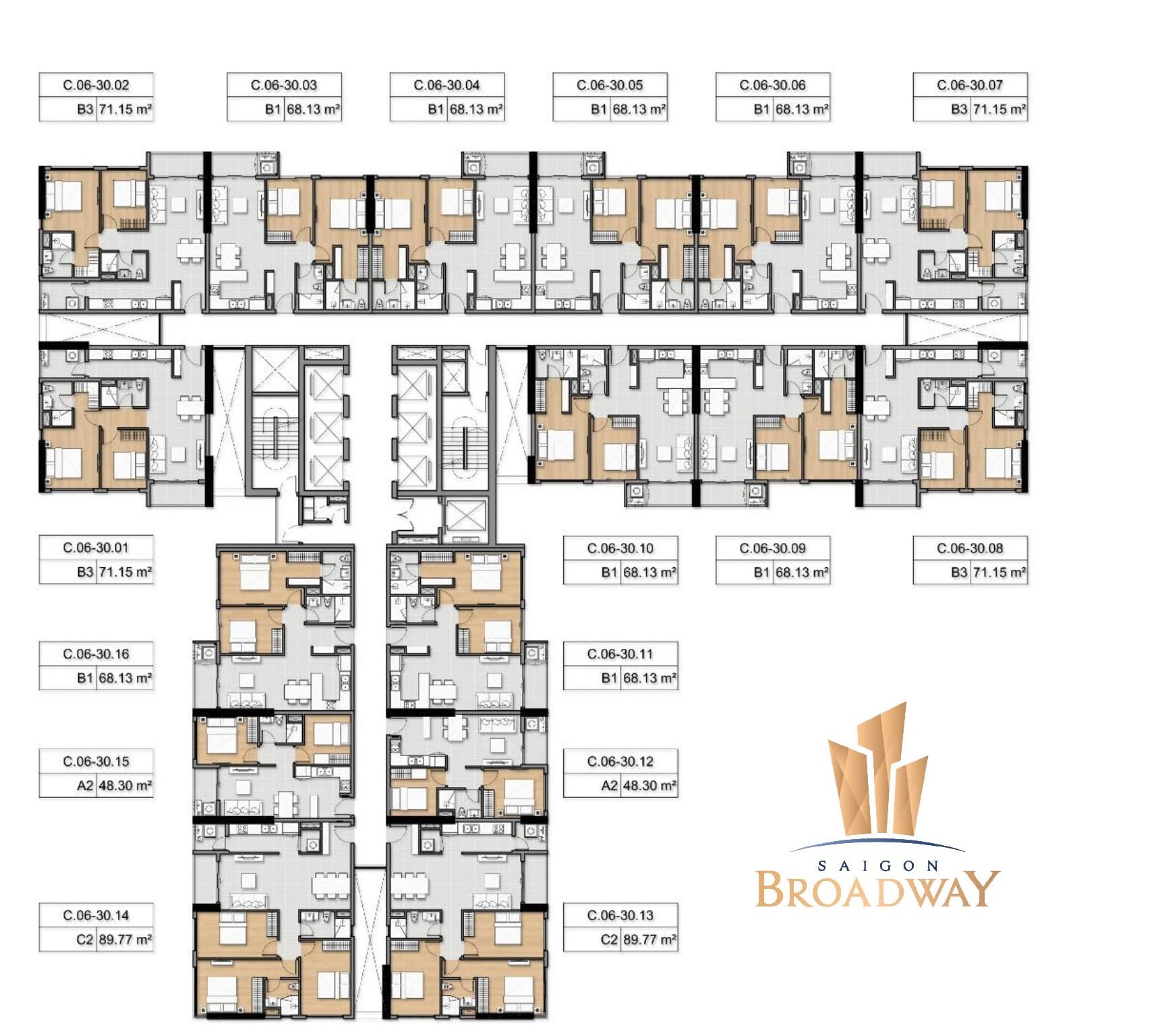 DỰ ÁN CĂN HỘ SAIGON BROADWAY NOVALAND QUẬN 2 mat bang tang dien hinh can ho saigon broadway - DỰ ÁN CĂN HỘ SAIGON BROADWAY NOVALAND QUẬN 2