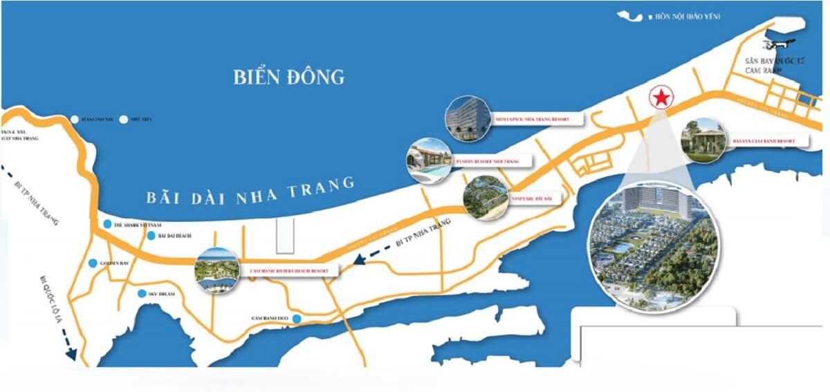 Vị trí dự án condotel Cam Ranh Bay