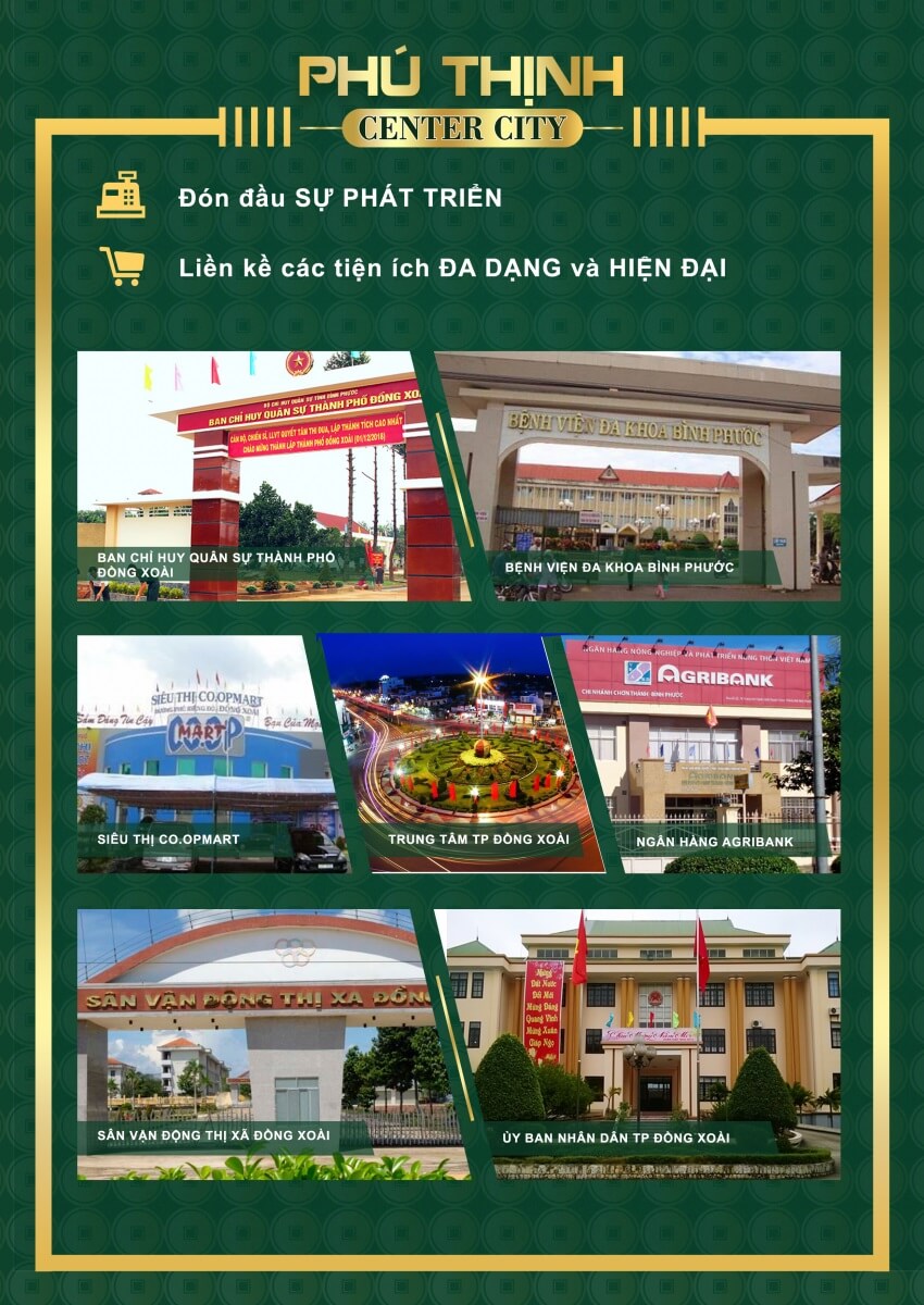 Tiện ích dự án đất nền Phú Thịnh Center City Đồng Xoài Bình Phước