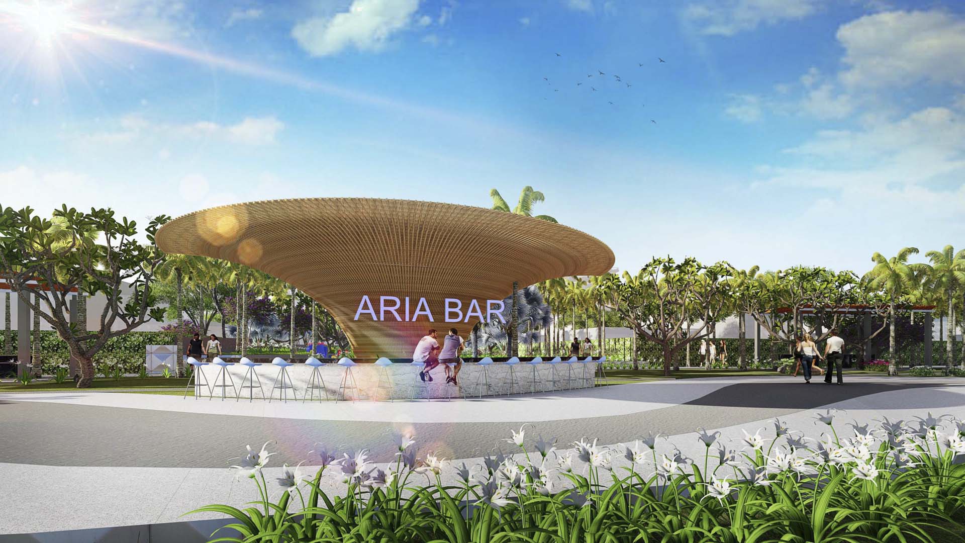 Quầy bar ngoài trời tại condotel Aria