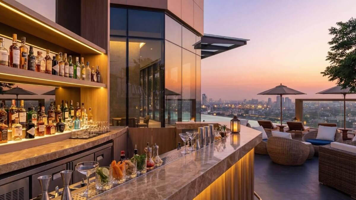 Quày bar tại căn hộ Sunshine Continental