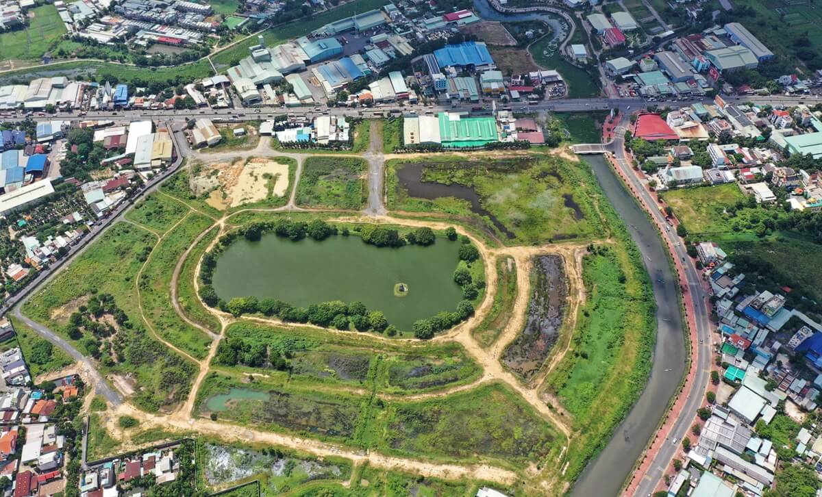 Hình ảnh thực tế dự án khu đô thị Hồ Gươm Xanh Thuận An City Bình Dương