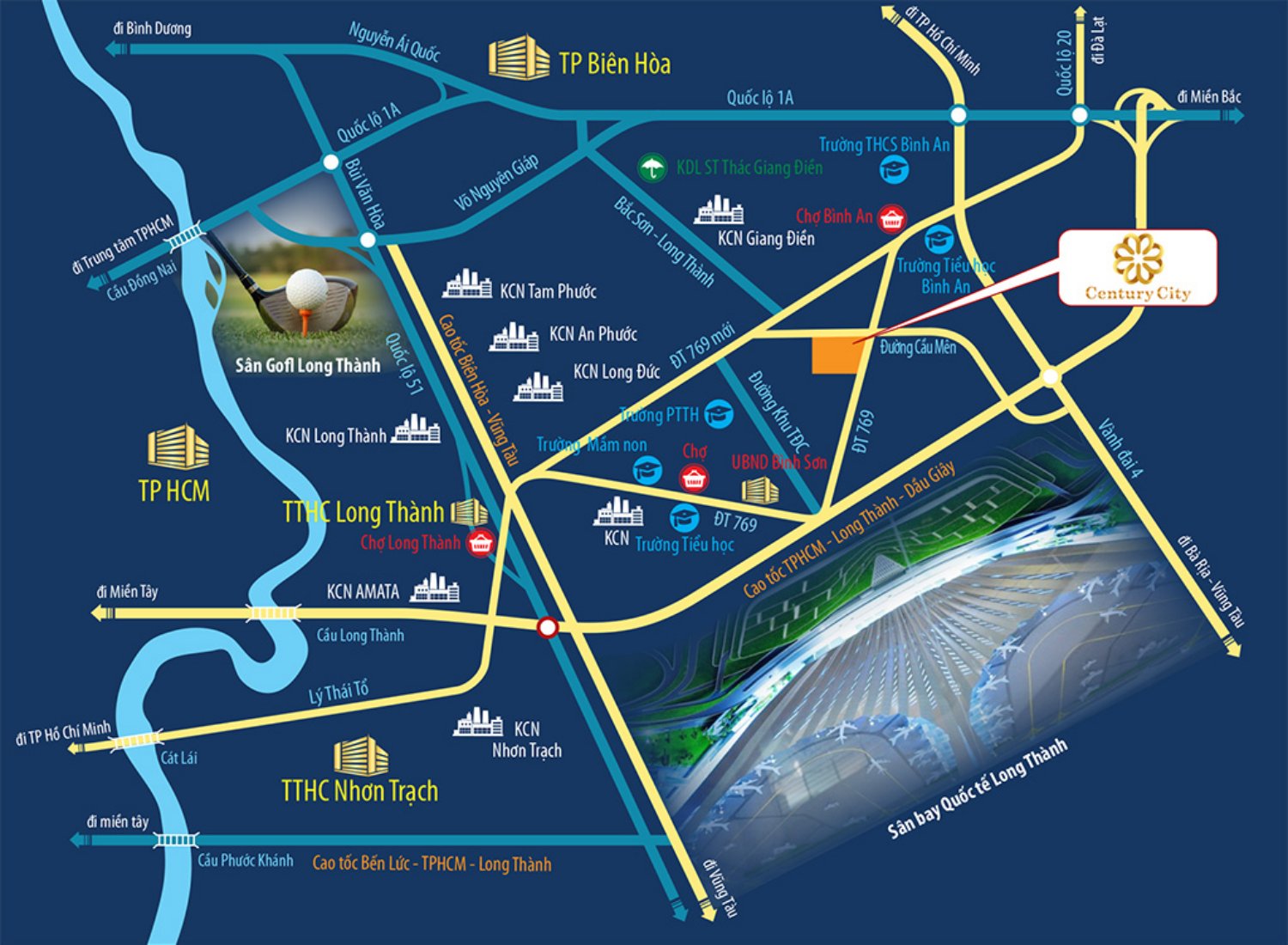CENTURY CITY vị trí dự án century city long thành - CENTURY CITY
