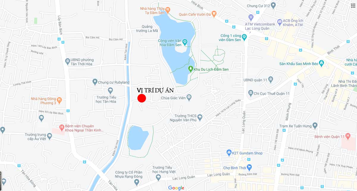 KHU PHỨC HỢP ĐẦM SEN QUẬN 11 vị trí khu phức hợp Đầm Sen - KHU PHỨC HỢP ĐẦM SEN QUẬN 11