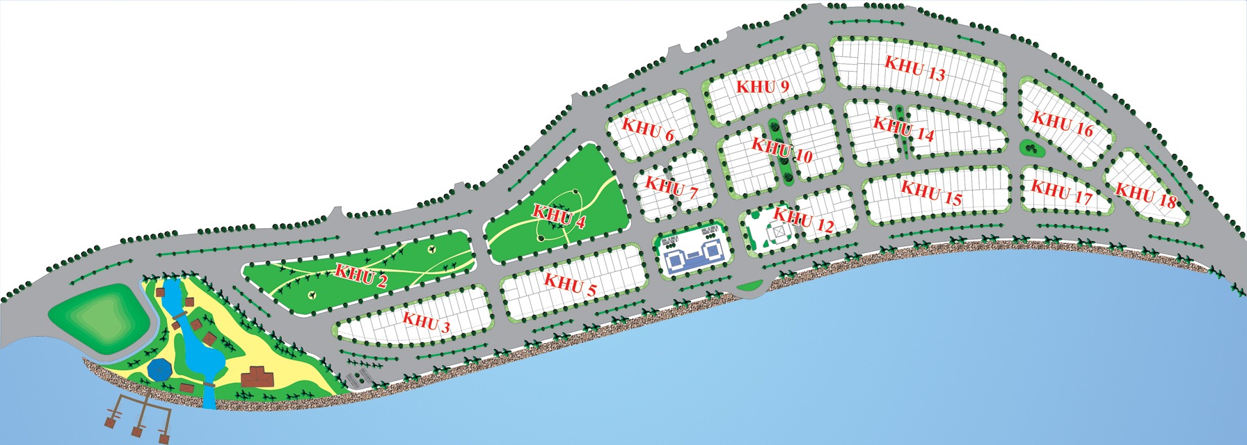 Mặt bằng tổng thể dự án khu đô thị mới Vĩnh Hòa Nha Trang