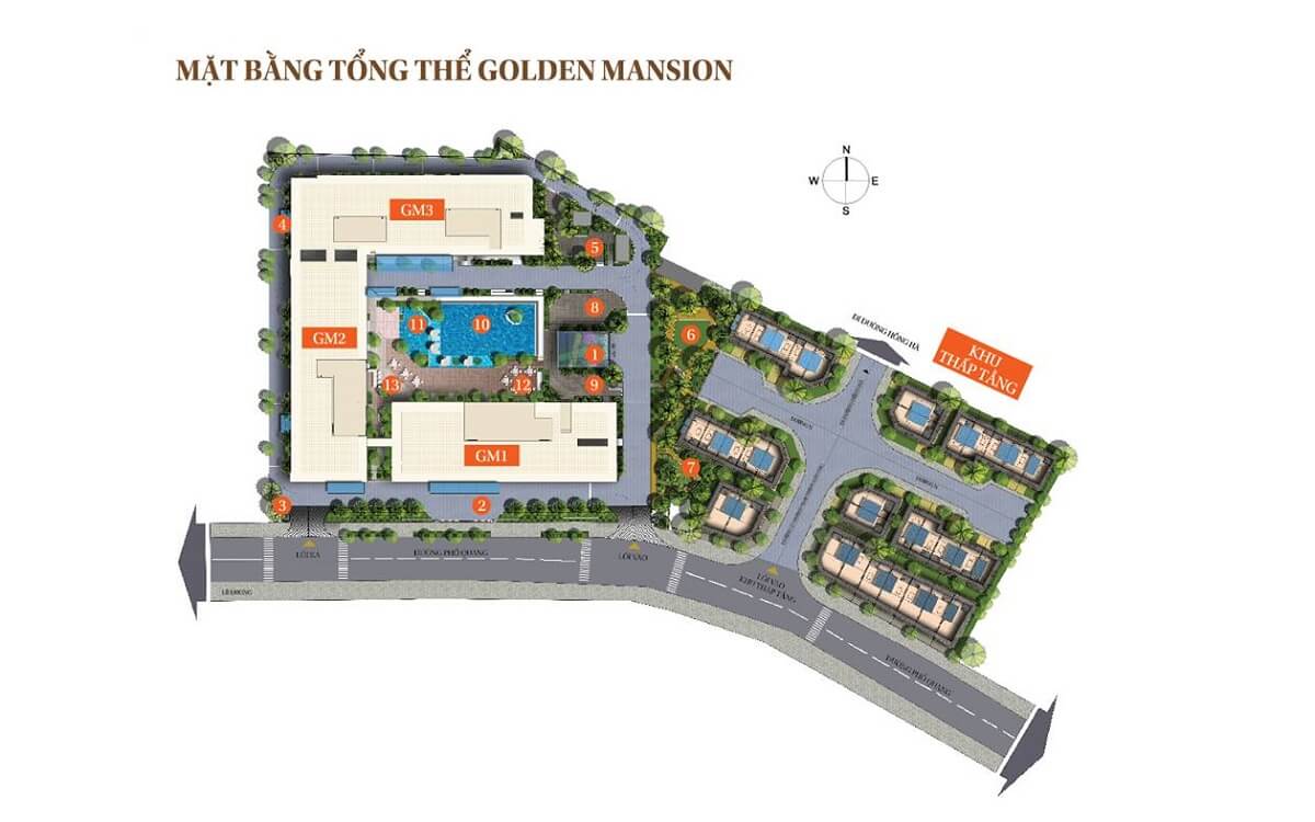 Mặt bằng tổng thể dự án Golden Mansion Novaland Phú Nhuận