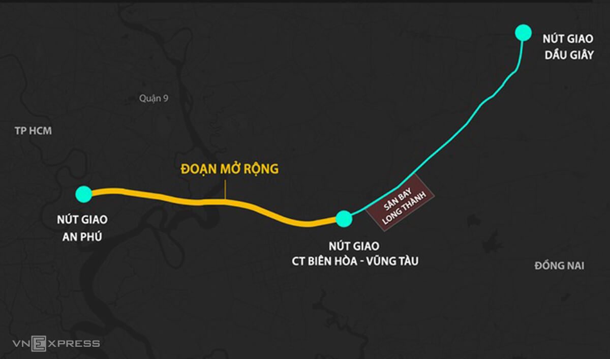 Mở rộng đường cao tốc TP HCM - Long Thành - Dầu Giây
