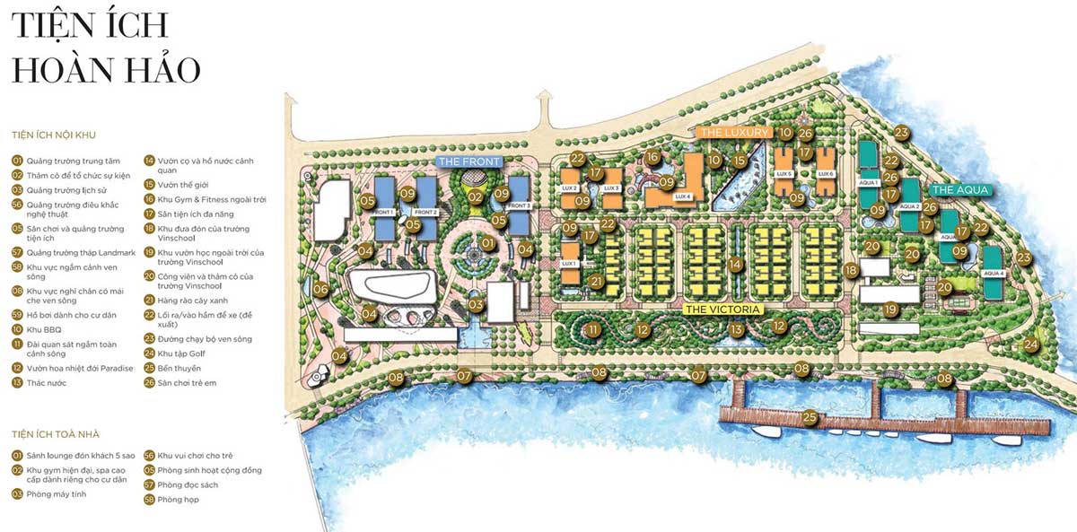 Mặt bằng tổng thể tiện ích dự án căn hộ Grand Marina Saigon