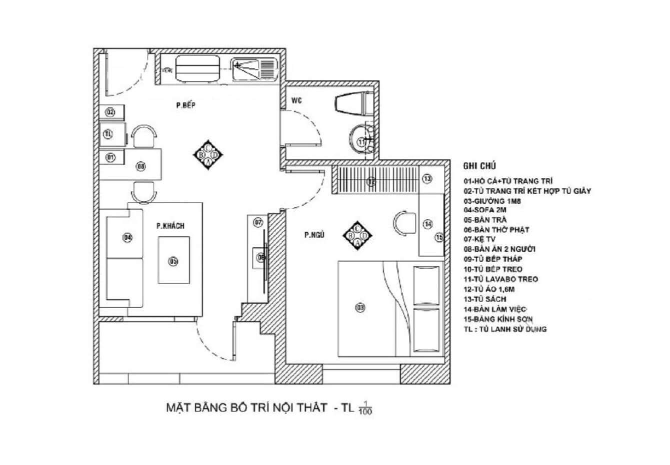 Layout thiết kế căn hộ chung cư Mỹ Phước Bình Thạnh