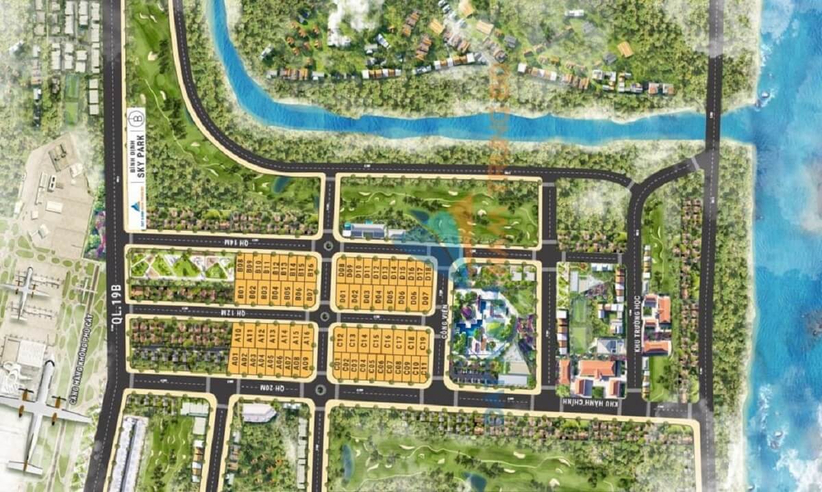 Mặt bằng dự án nhà phô Bình Định Skypark