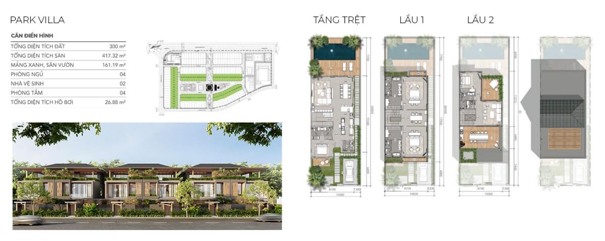 Layout thiết kế Park Villa Lagoona Bình Châu