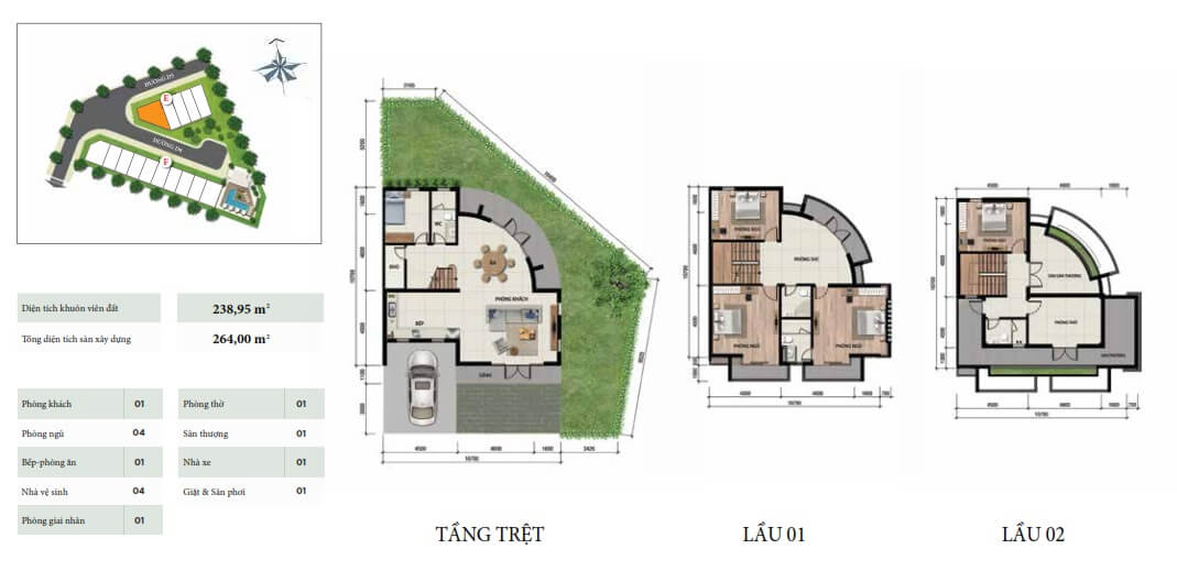 Layout thiết kế nhà phố Feliza Khang Điền Quận 9