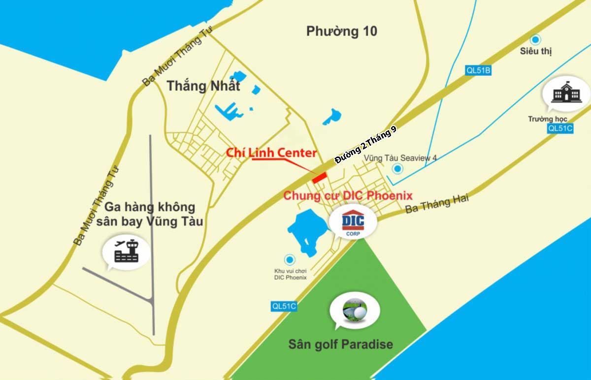 Vị trí dự án căn hộ Chí Linh Center Vũng Tàu