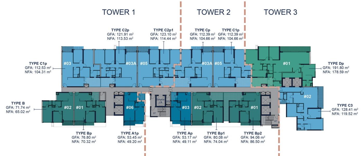 Mặt bằng tầng điển hình dự án căn hộ Q2 Thảo Điền
