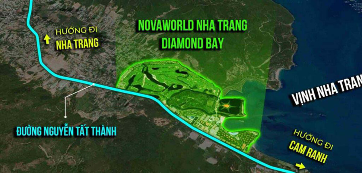 Vị trí dự án khu đô thị Novaworld Nha Trang Diamond Bay