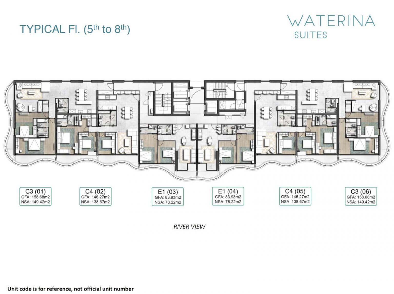 Mặt bằng tầng dự án căn hộ Waterina Suites quận 2