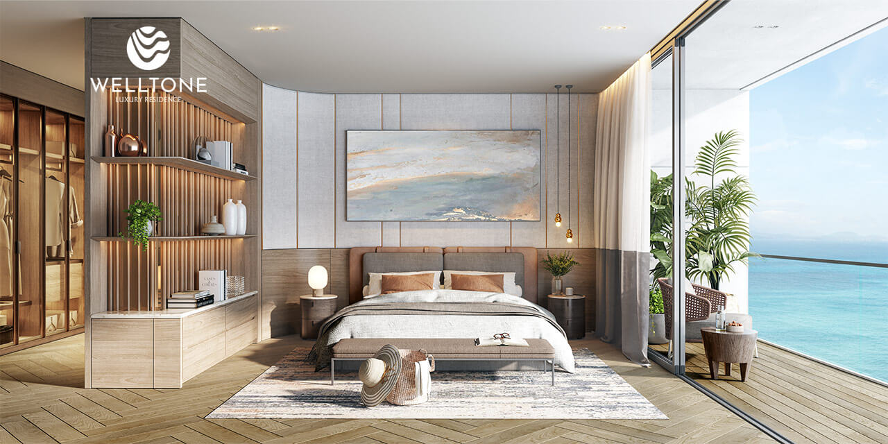 Phòng ngủ master dự án căn hộ Welltone Luxury Residence Nha Trang