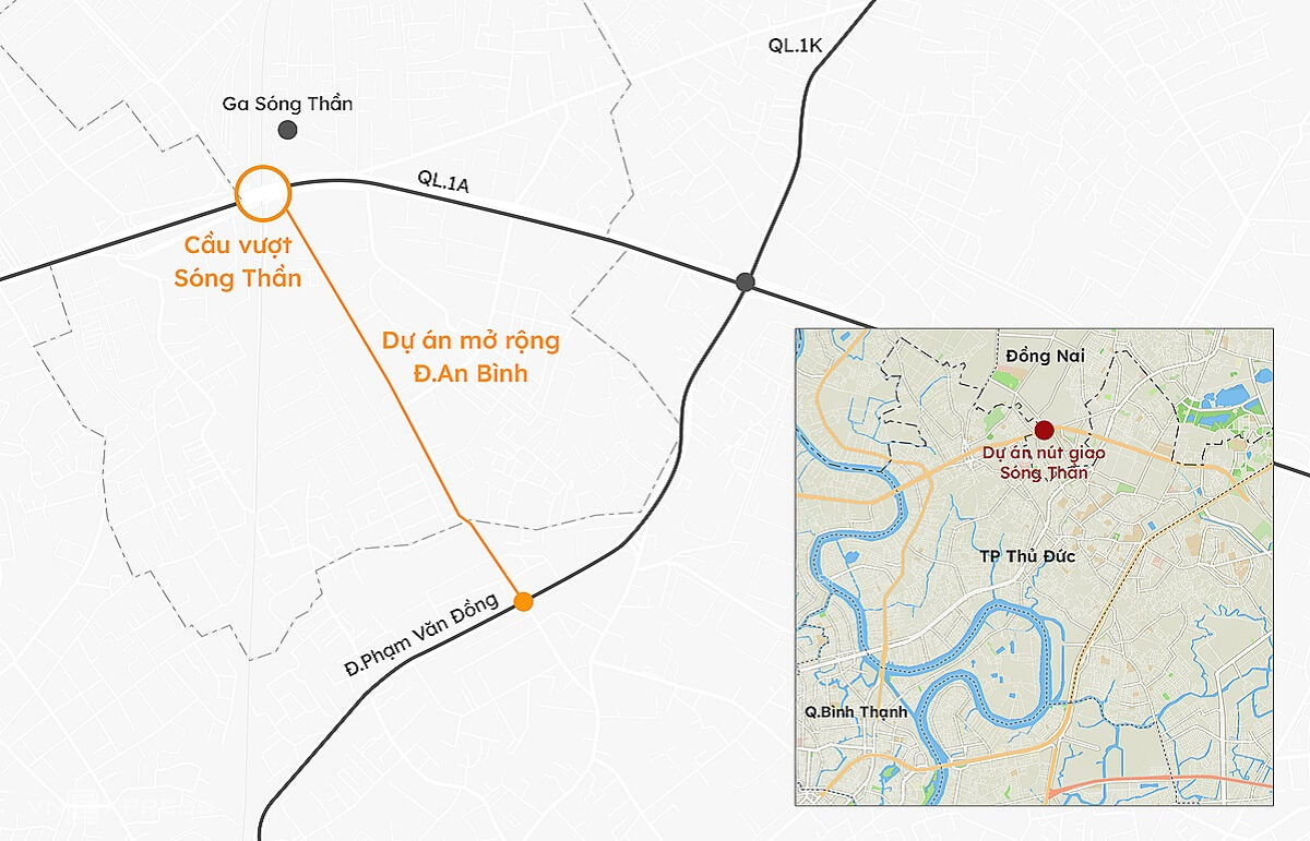 Hình ảnh quy hoạch nút giao thông Sóng Thần và đường An Bình
