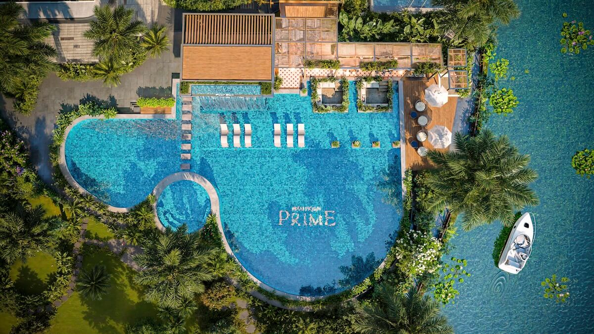 Hồ bơi tại căn hộ Khải Hoàn Prime Nhà Bè