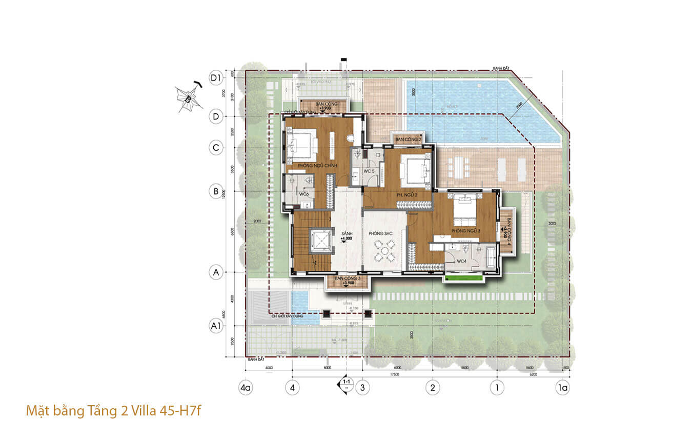 Layout thiết kế biệt thự Saroma Villa cao cấp