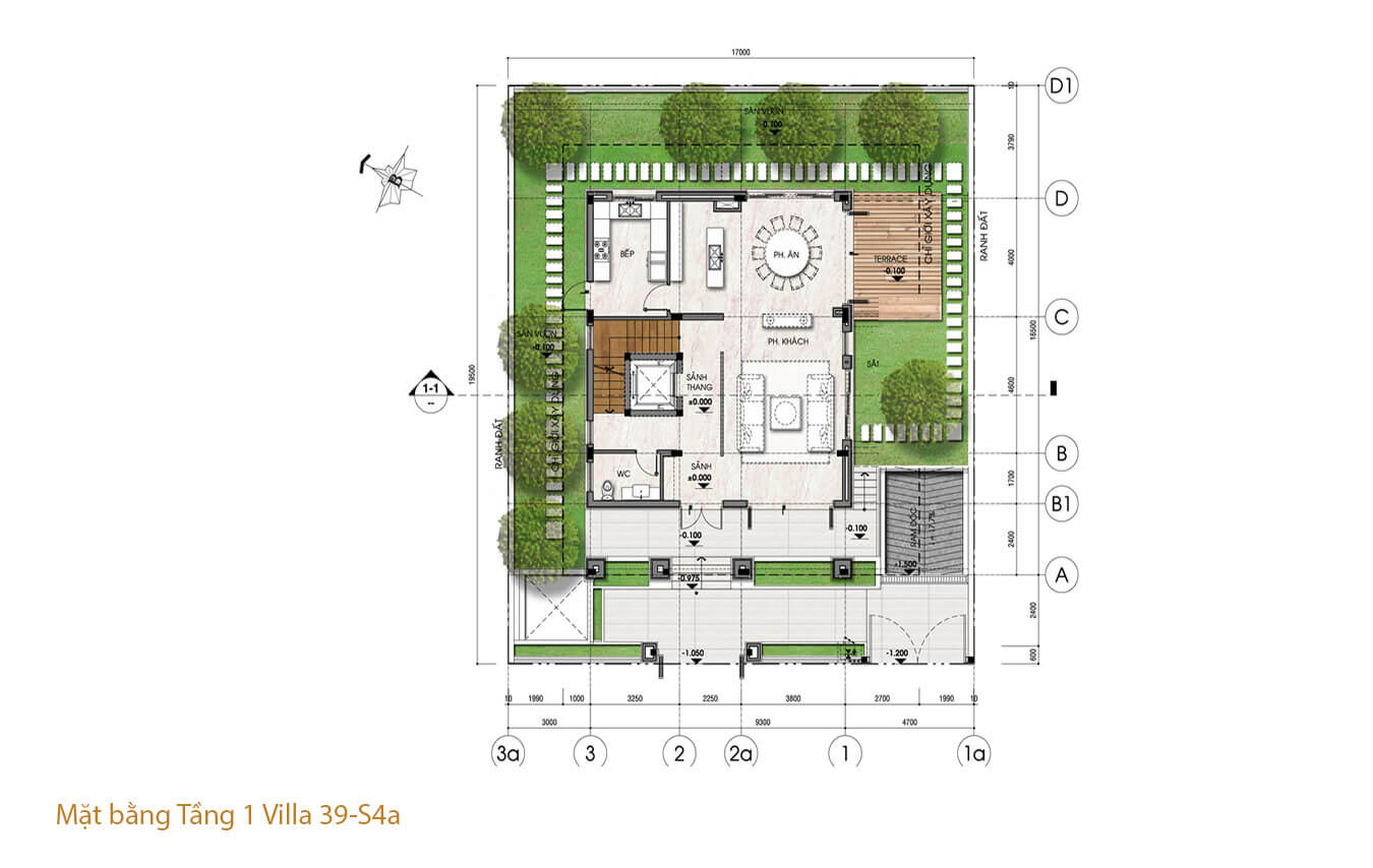 Layout thiết kế biệt thự Saroma Villa sang trọng