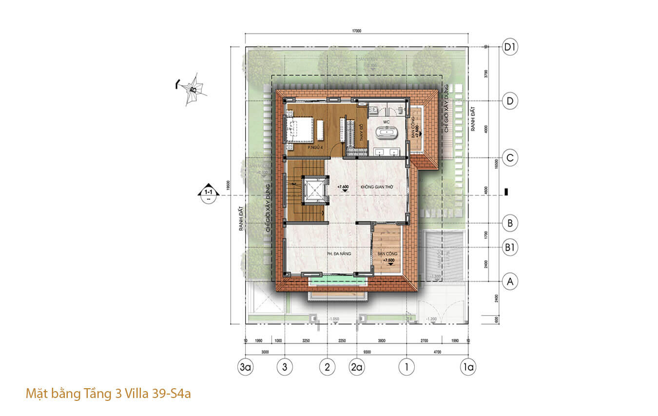 Layout thiết kế biệt thự Saroma Villa sang trọng