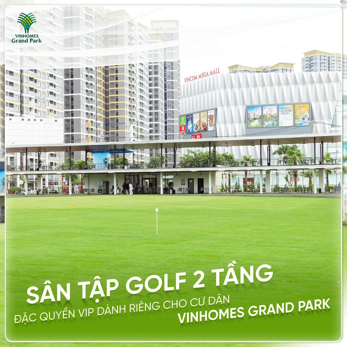 Sân tập golf 2 tầng tại Vinhomes Grand Park
