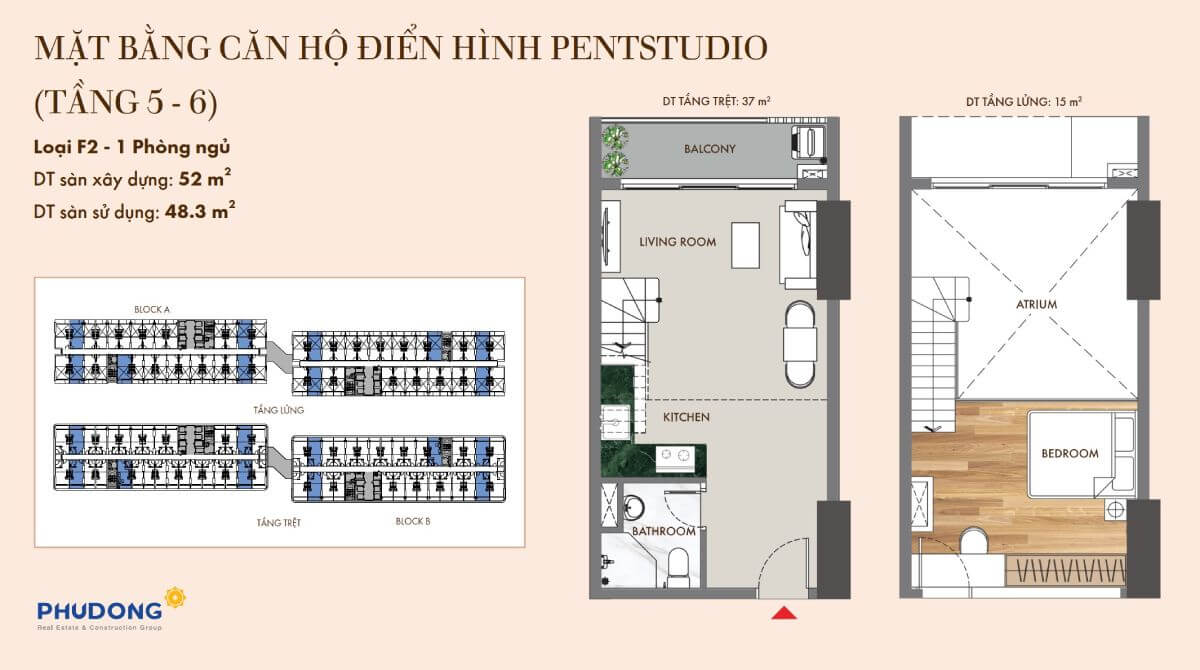 Thiết kế căn hộ Pentstudio dự án Phú Đông Skyone