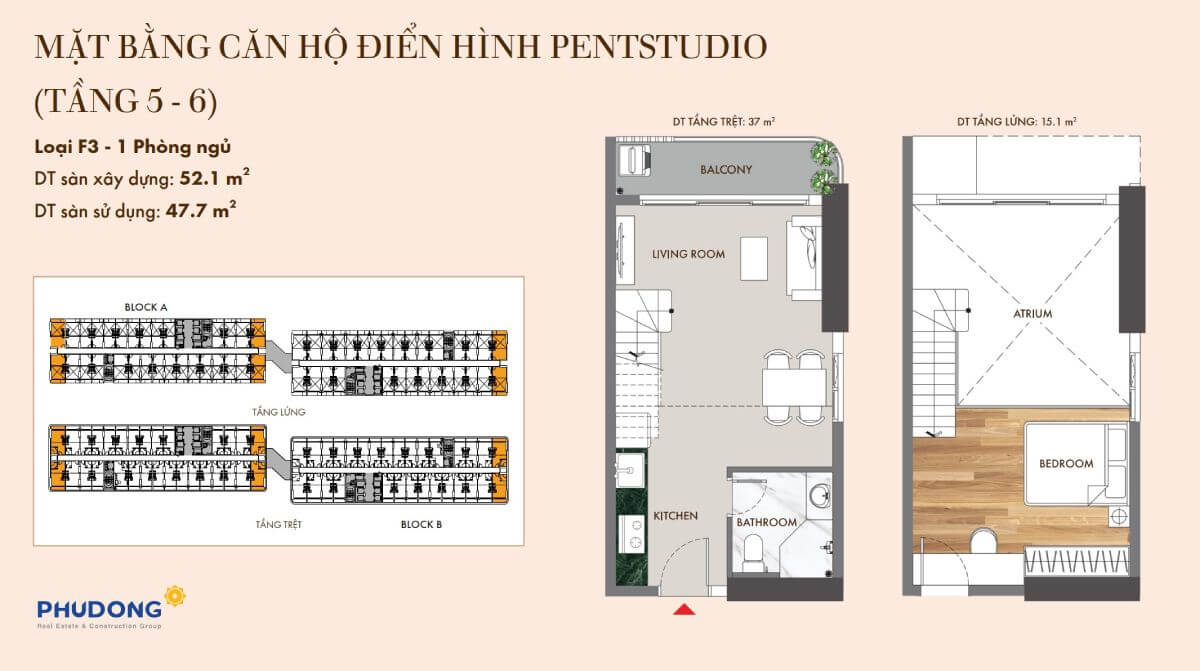 Thiết kế căn hộ Pentstudio dự án Phú Đông Skyone
