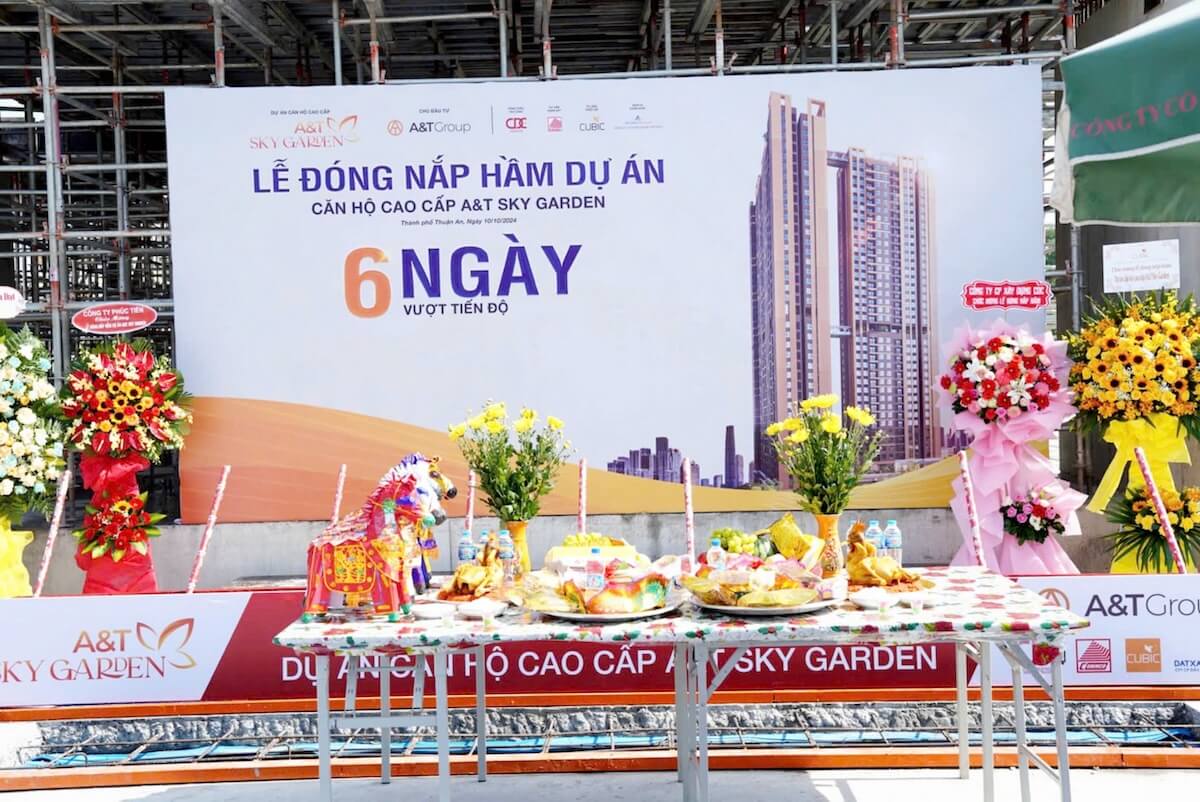 Lễ đóng nắm hầm dự án A&T Sky Garden