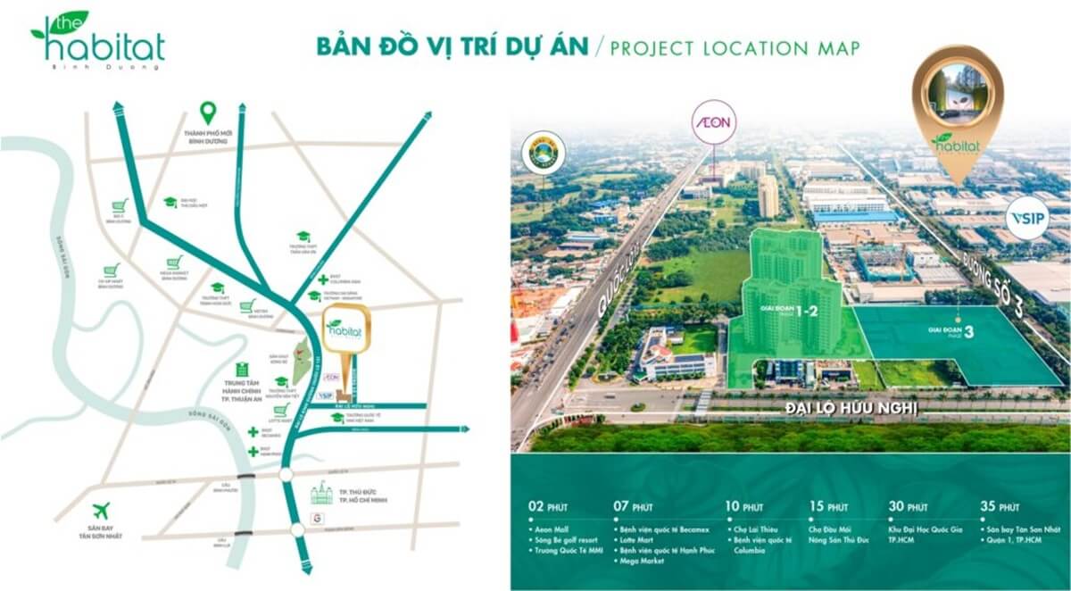 Vị trí dự án căn hộ The Habitat Bình Dương