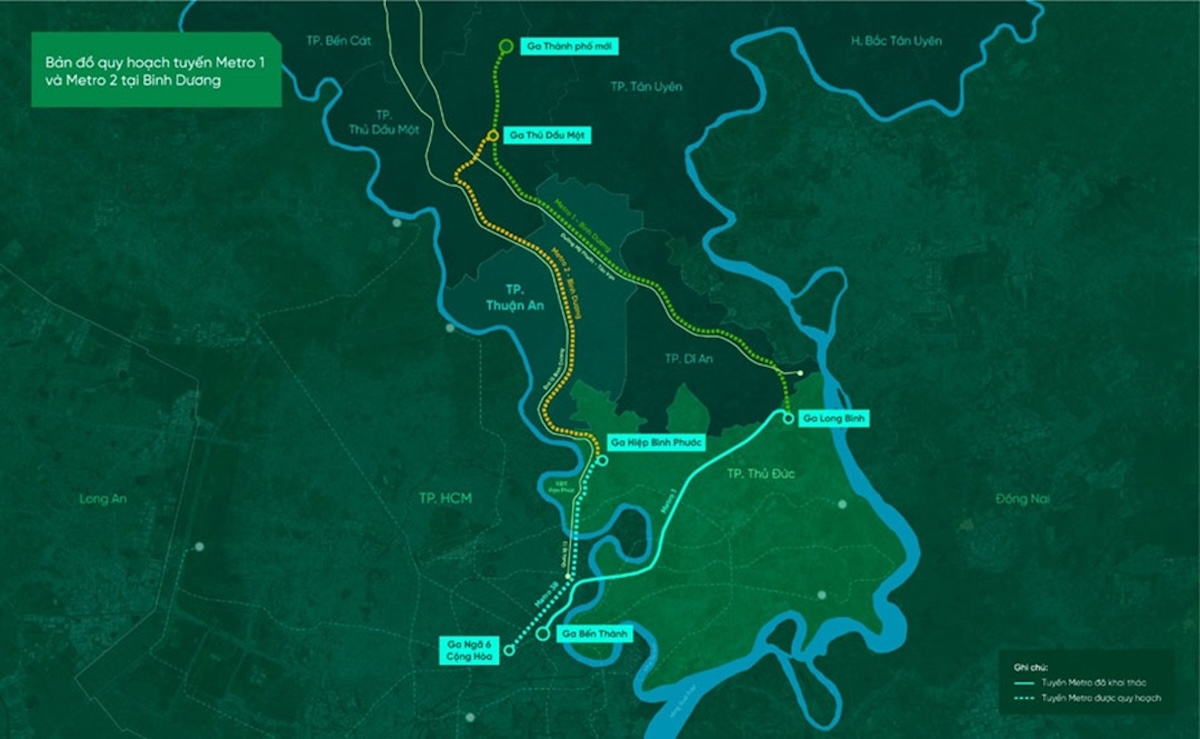 Tuyến metro số 2 Bình Dương dọc ql13