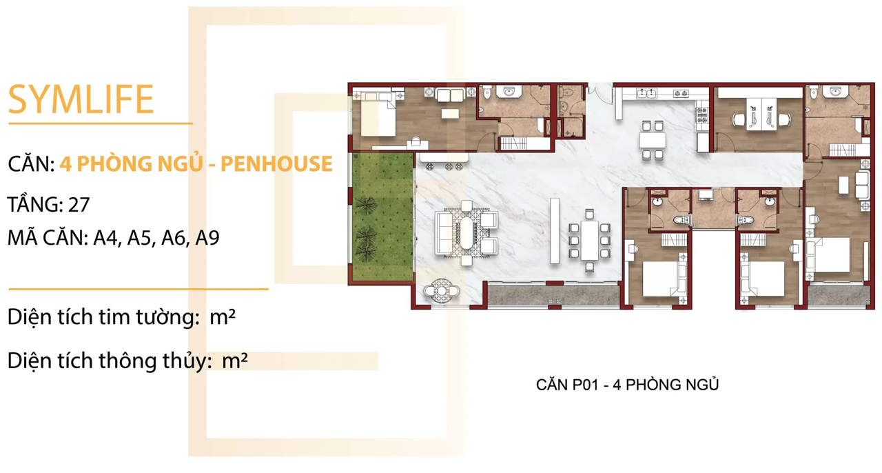 Thiết kế căn hộ penthouse dự án Symlife