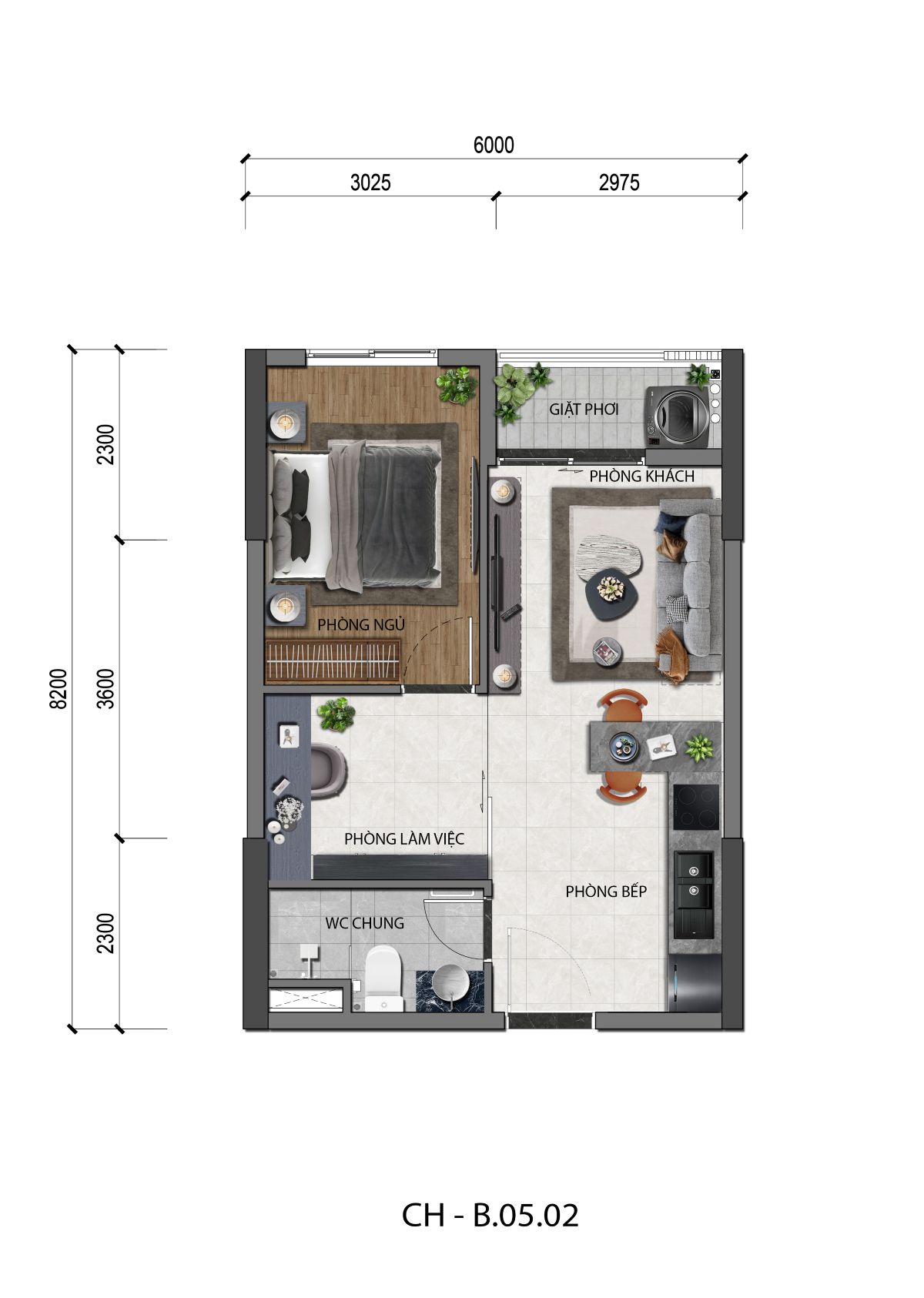Căn hộ 1PN+ A&K Tower