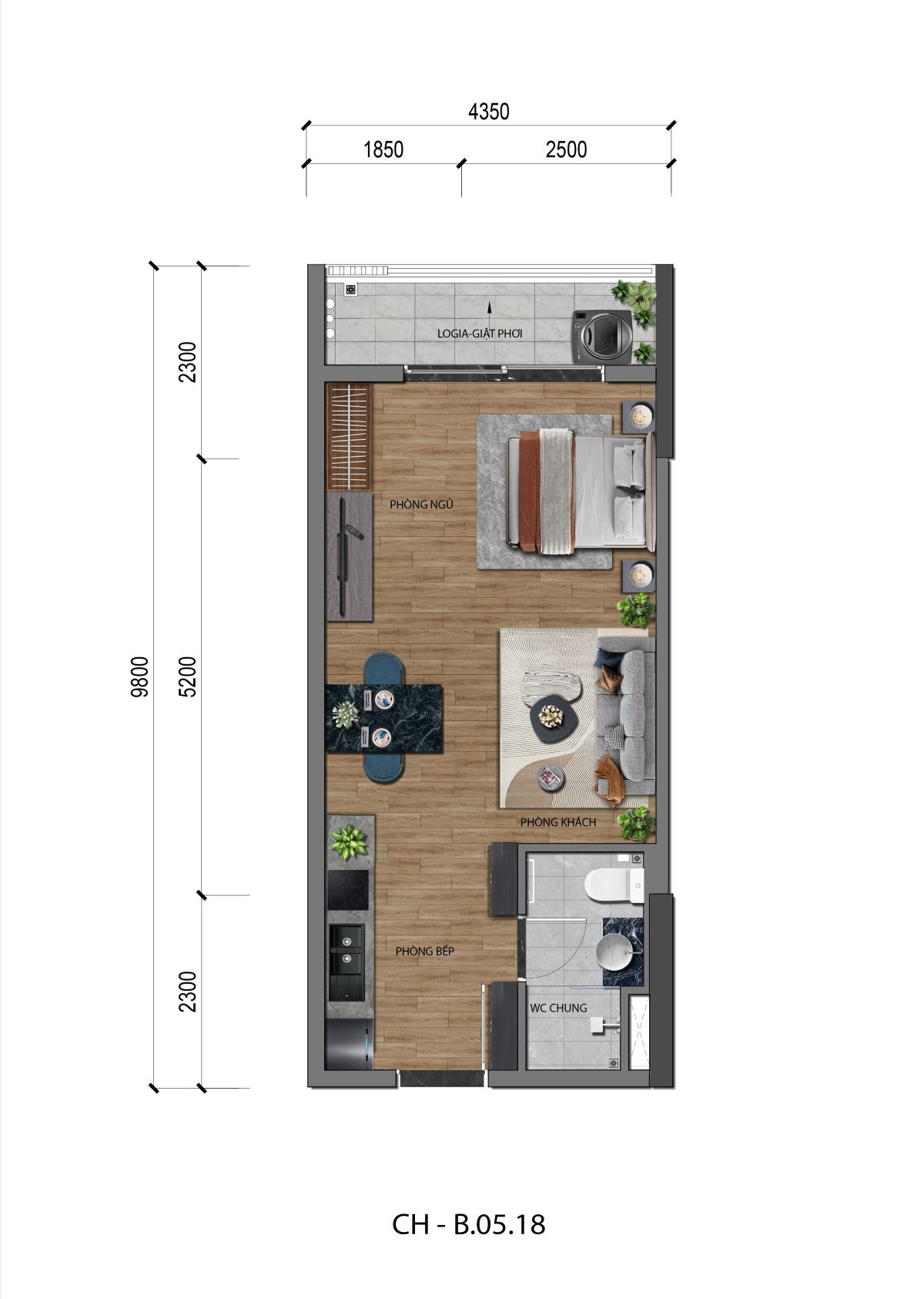 Căn hộ Studio A&K Tower