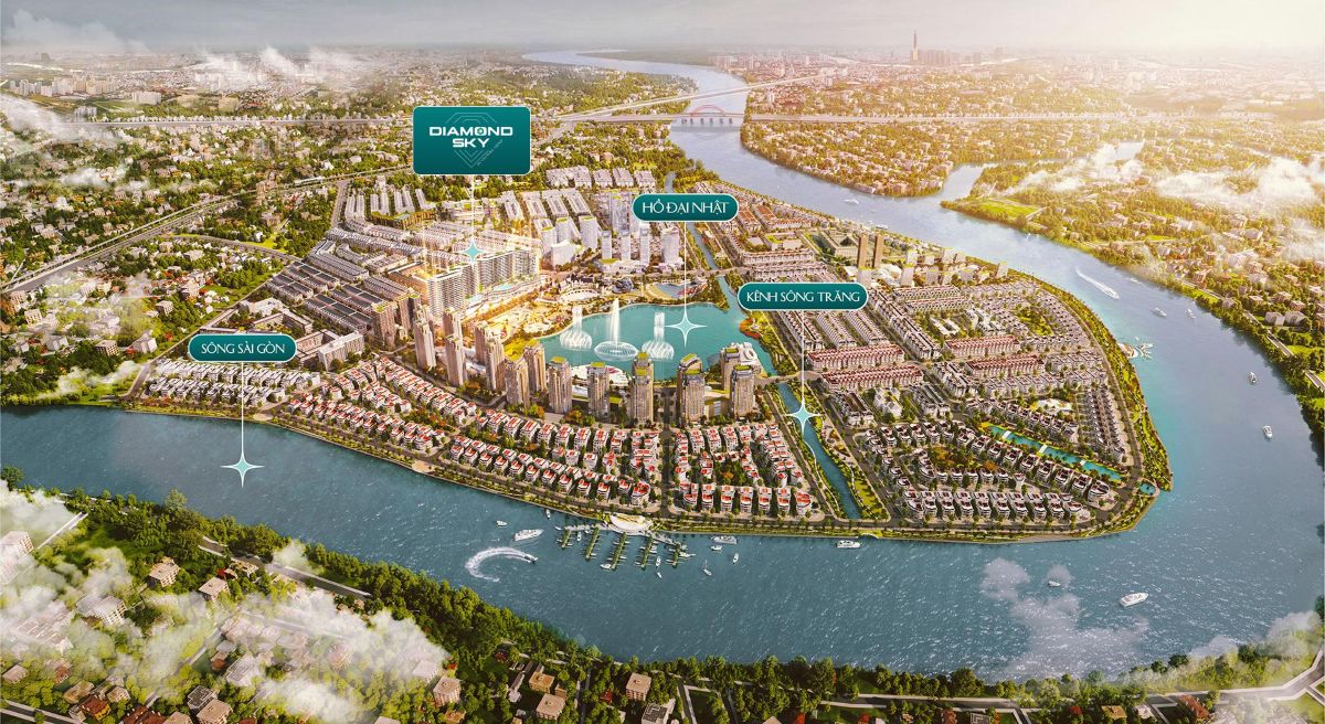Khu căn hộ Diamond Sky trong khu đô thị Vạn Phúc City