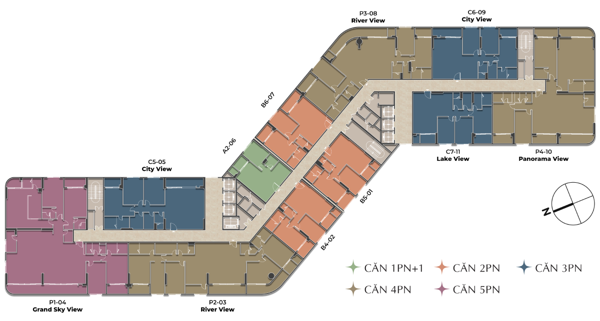 Mặt bằng tầng căn hộ Diamond Sky