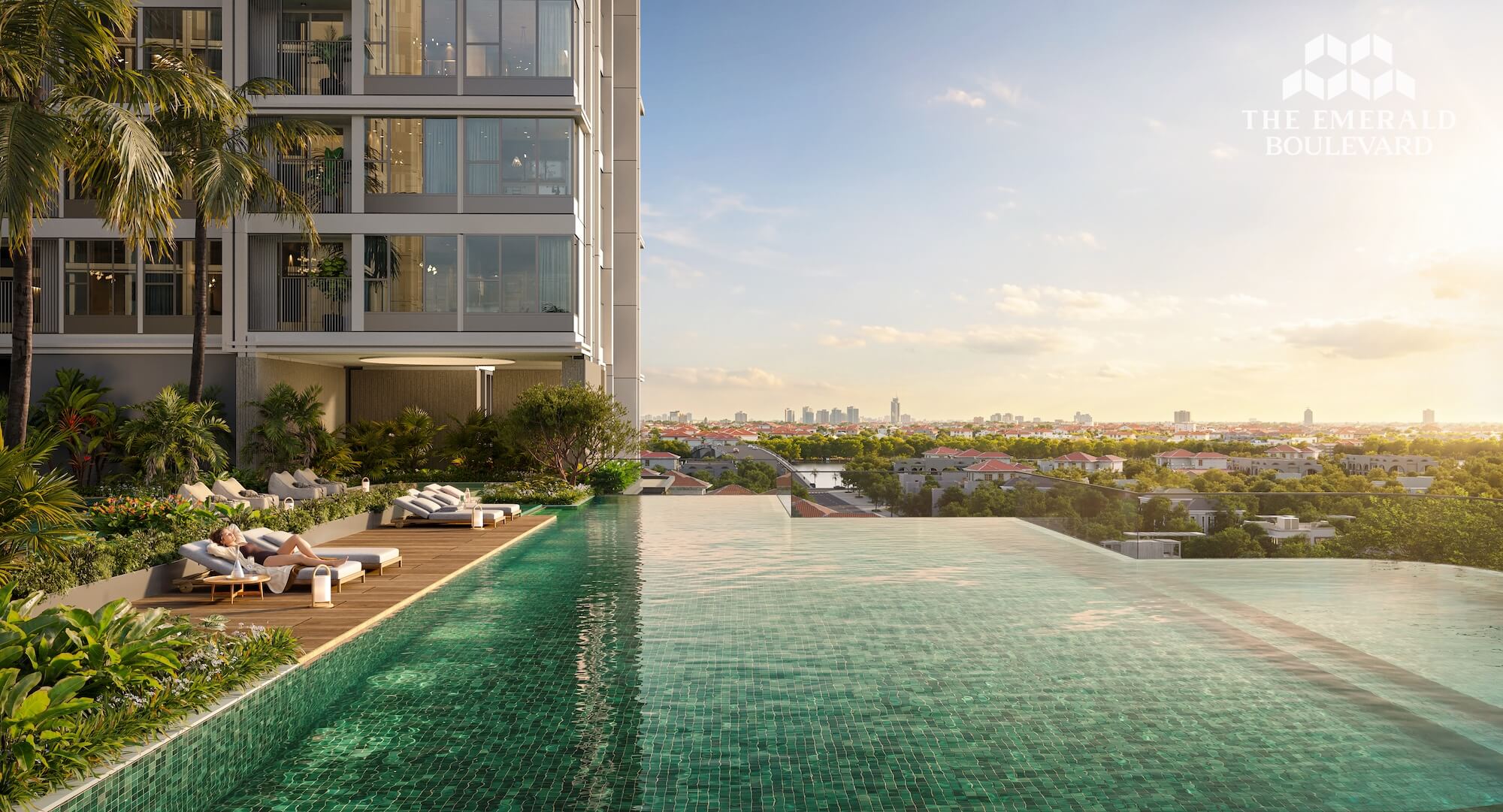 Hồ bơi vô cực tại dự án căn hộ The Emerald Boulevard