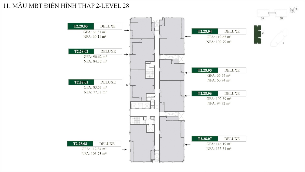 Mặt bằng tháp 2 dự án Green Skyline