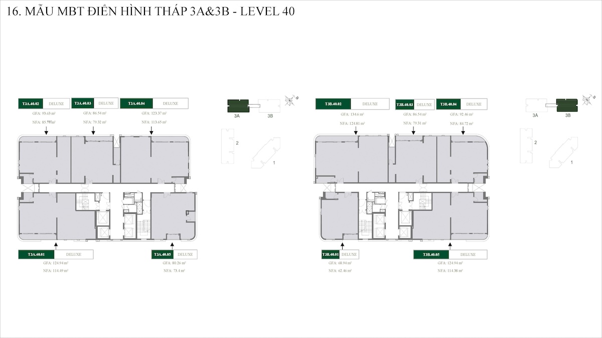 Mặt bằng tháp 3A, 3B dự án Green Skyline