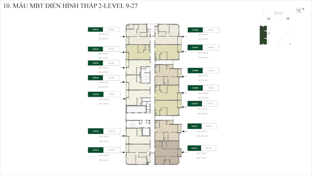 Mặt bằng tháp 2 dự án Green Skyline