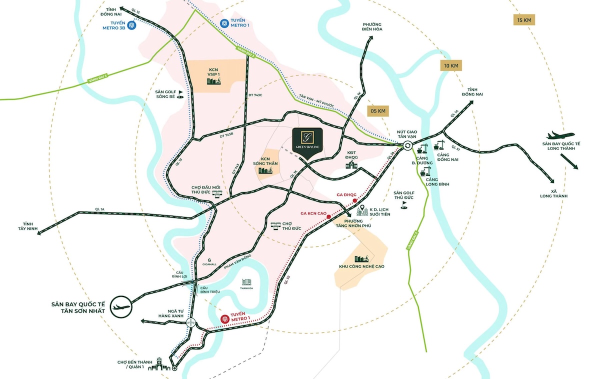 Vị trí dự án căn hộ Green Skyline