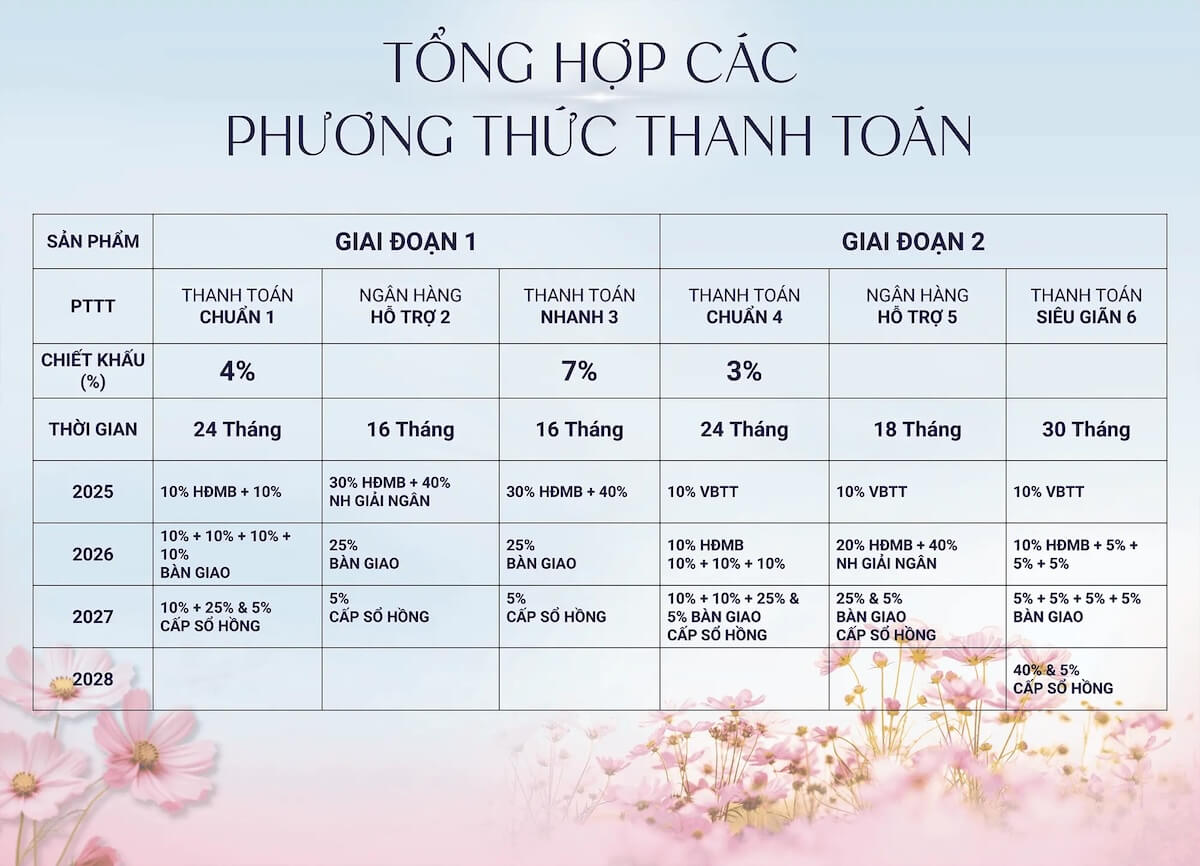 Tổng hợp 6 phương án thanh toán dự án Srpingville