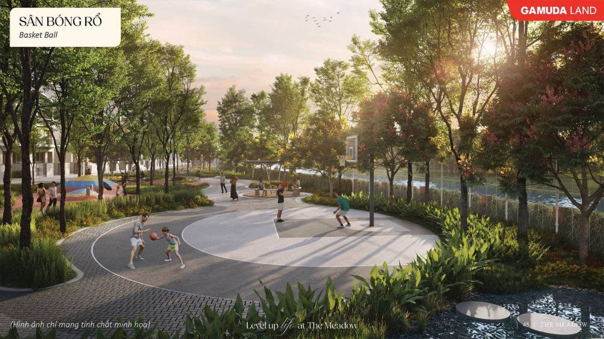 Sân bóng rổ tại dự án The Meadow Bình Chánh