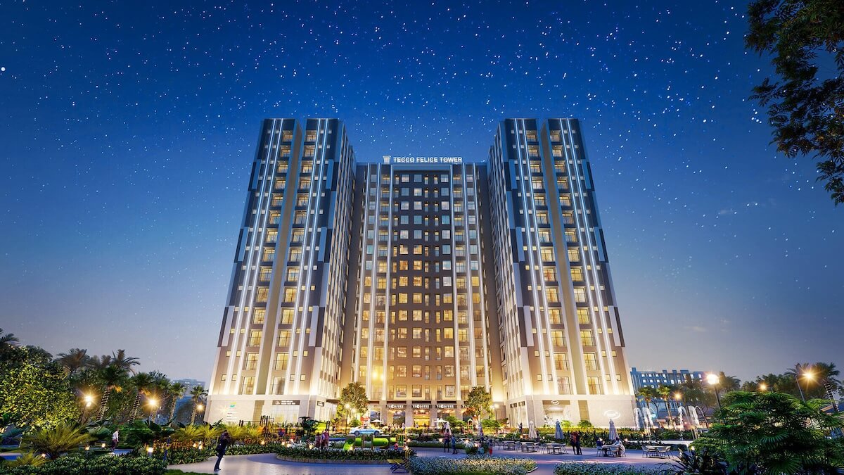 Phối cảnh căn hộ Tecco Felice Tower về đêm