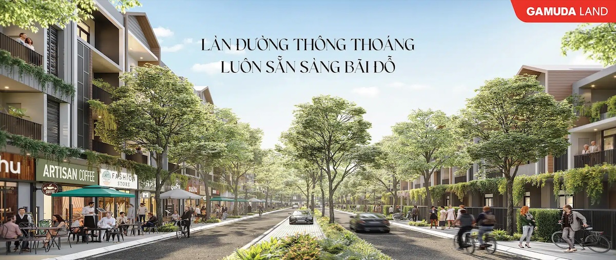 Giao thông nội khu rộng thoáng tại dự án Artisan Park