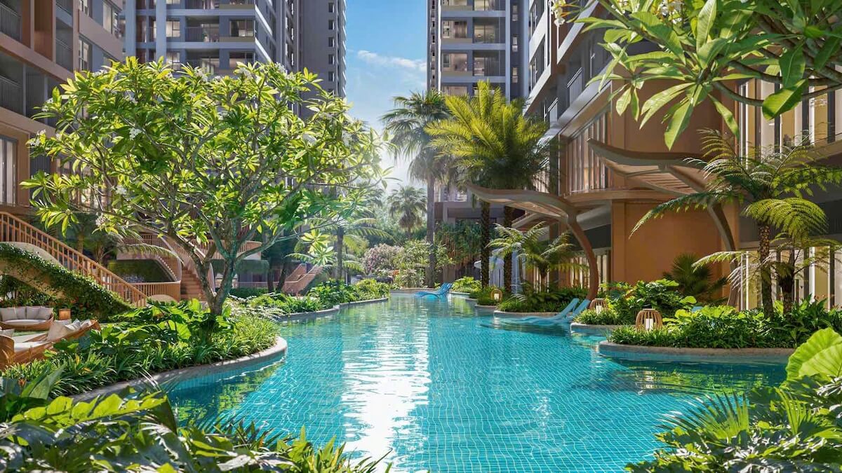 Hồ bơi tại dự án căn hộ Monrei Saigon