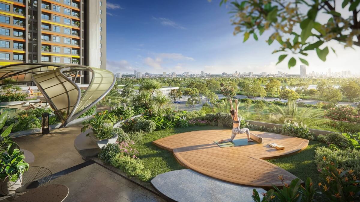 Khu tập yoga ngoài trời tại dự án căn hộ Setia Edenia